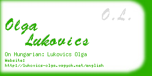 olga lukovics business card